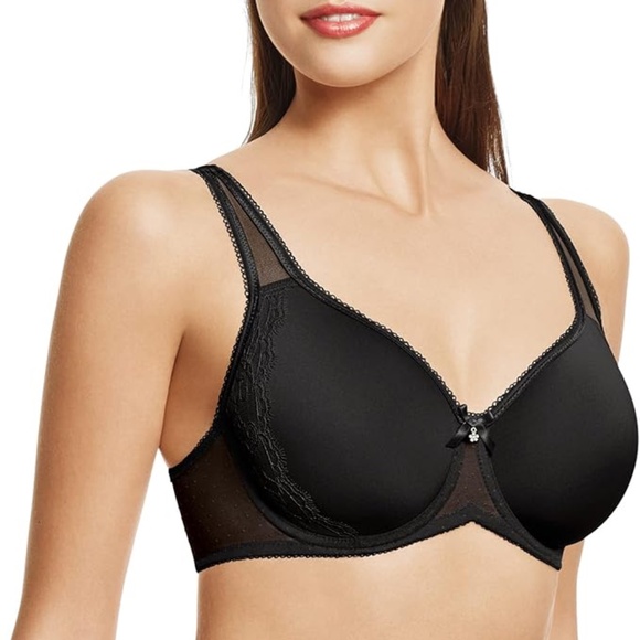 Black Wacoal Women's Retro Chic Contour Bra Size 38DDD - Picture 1 of 6